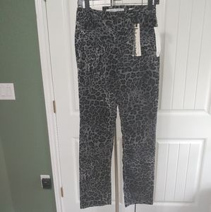 Jones New York Black Leopard Slimming Corduroy 4R